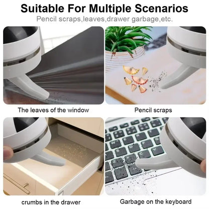 Mini Desk Vacuum Cleaner – USB Portable Table Sweeper for Crumbs & Dust