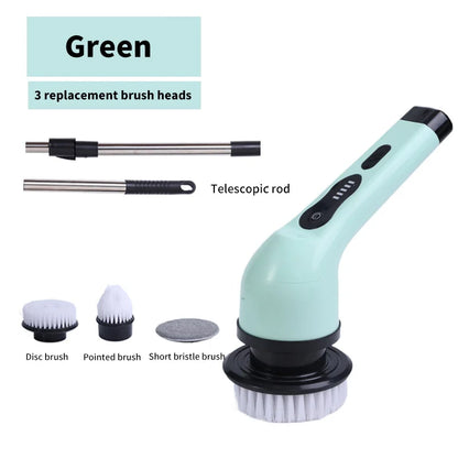 9-in-1 Electric Spin Scrubber – Multi-Functional Cleaning Brush for Kitchen, Bathroom & Home