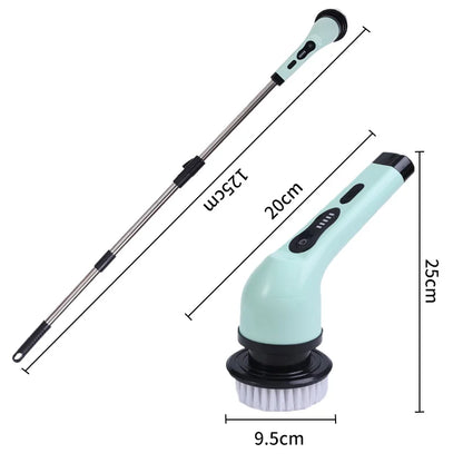 9-in-1 Electric Spin Scrubber – Multi-Functional Cleaning Brush for Kitchen, Bathroom & Home