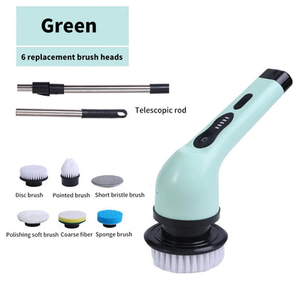9-in-1 Electric Spin Scrubber – Multi-Functional Cleaning Brush for Kitchen, Bathroom & Home