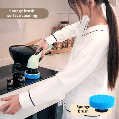 9-in-1 Electric Spin Scrubber – Multi-Functional Cleaning Brush for Kitchen, Bathroom & Home
